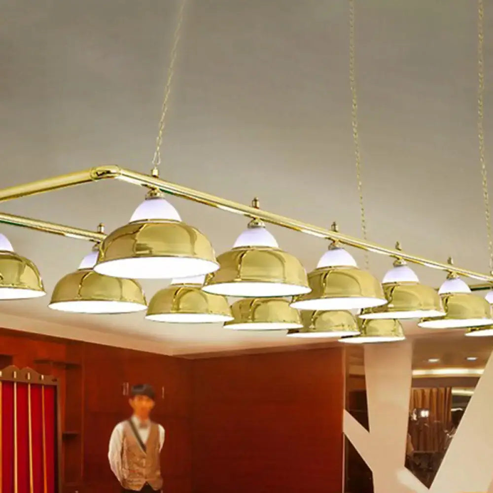 DecorBites™ Industrial Metal Mirrored Bowl Pendant Light - Suspended Lighting Fixture for Billiard Room or Island