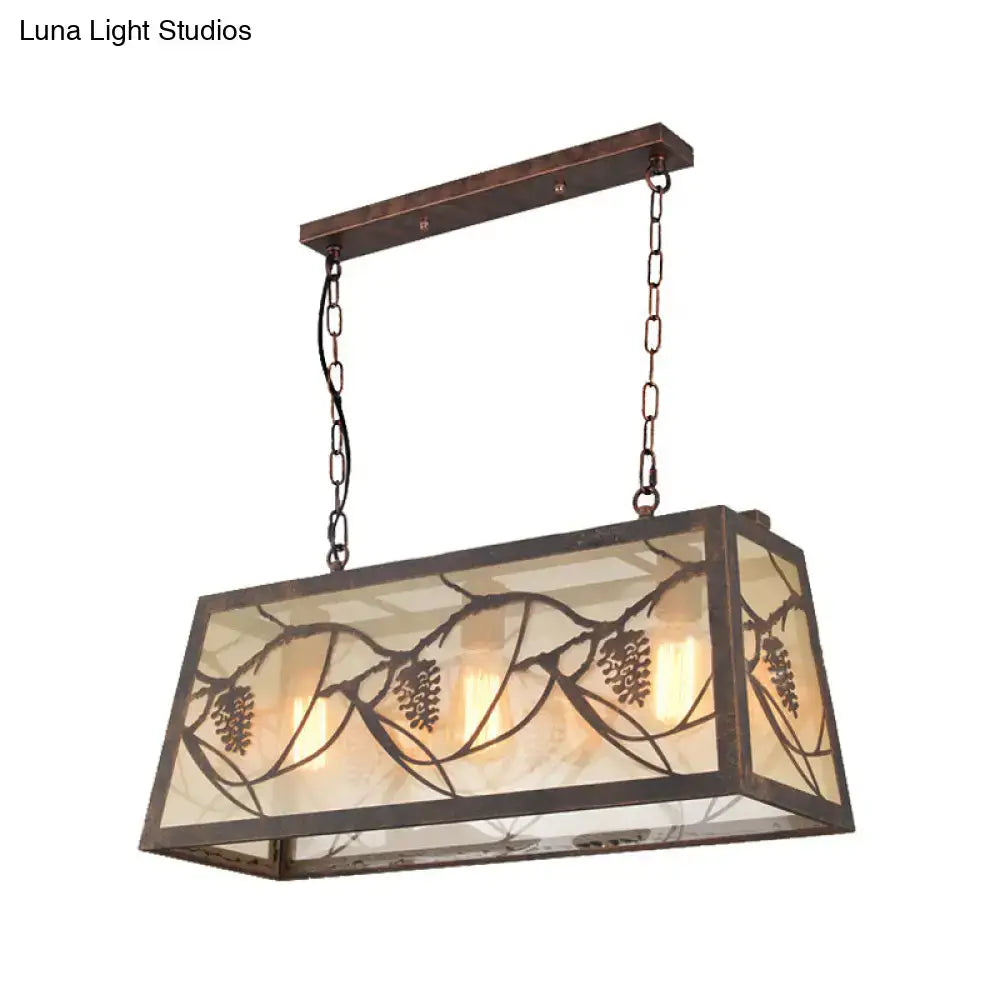 DecorBites™ Industrial Metal Pendant Lighting 3/6-Light Bronze Island Fixture with Fabric Shade