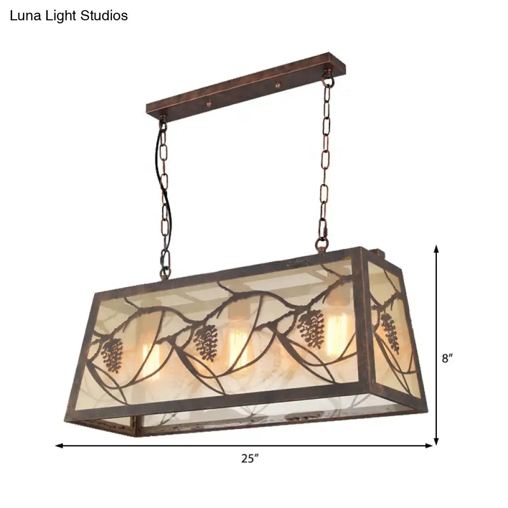 DecorBites™ Industrial Metal Pendant Lighting 3/6-Light Bronze Island Fixture with Fabric Shade