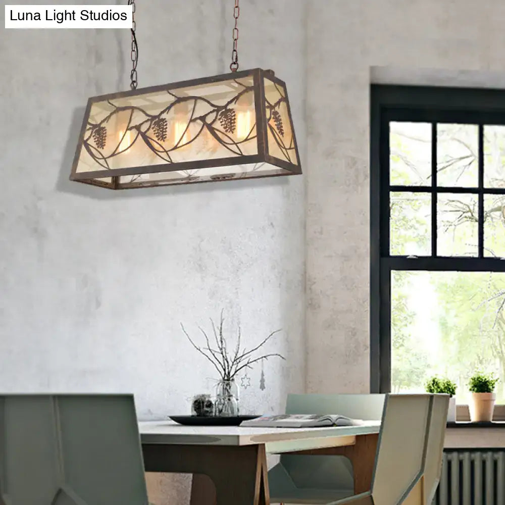 DecorBites™ Industrial Metal Pendant Lighting 3/6-Light Bronze Island Fixture with Fabric Shade