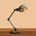 DecorBites™ Industrial Metal Swing Arm Table Lamp with Shade – Black Finish, 3-Joint Task Light for Bedroom