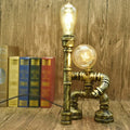DecorBites™ Industrial Metal Water Pipe Nightstand Lamp - Stylish Dorm Room Decoration Light