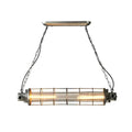 Decorbites industrial silver metal pendant light with cylindrical wire cage clear glass shade and smd e26 e27 bulbs