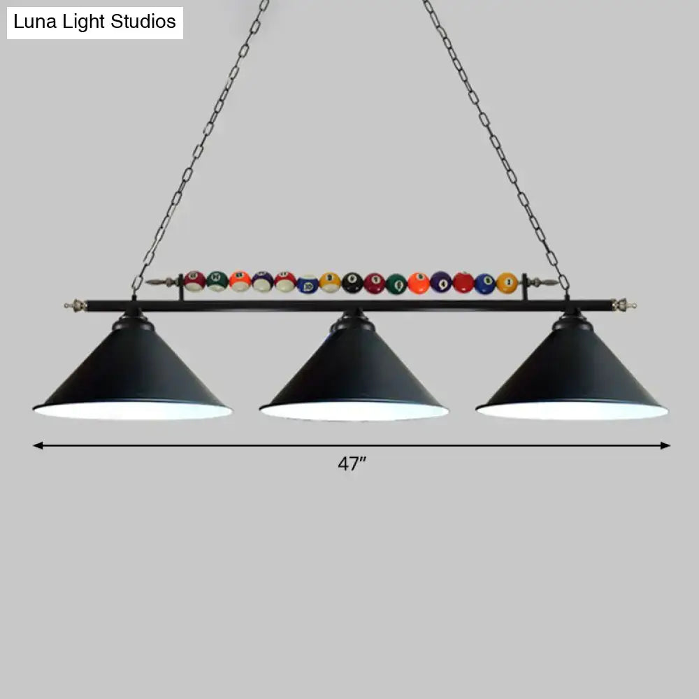DecorBites™ Iron Linear Island Ceiling Light with Cone Shade - Industrial Country Club Style