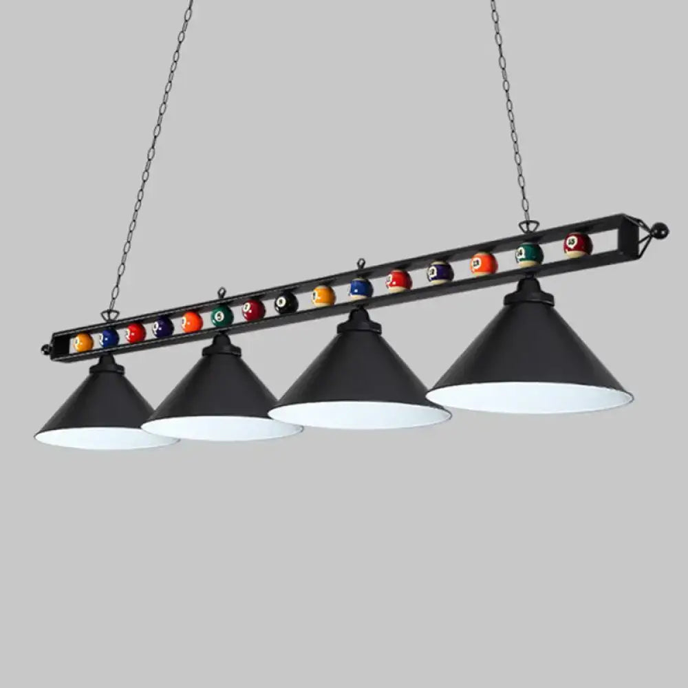 DecorBites™ Iron Linear Island Ceiling Light with Cone Shade - Industrial Country Club Style
