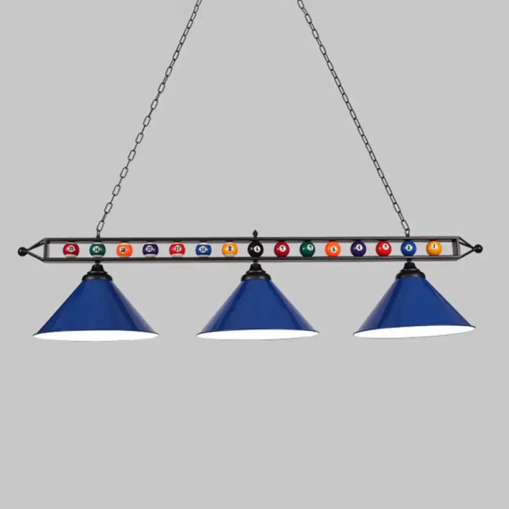 DecorBites™ Iron Linear Island Ceiling Light with Cone Shade - Industrial Country Club Style
