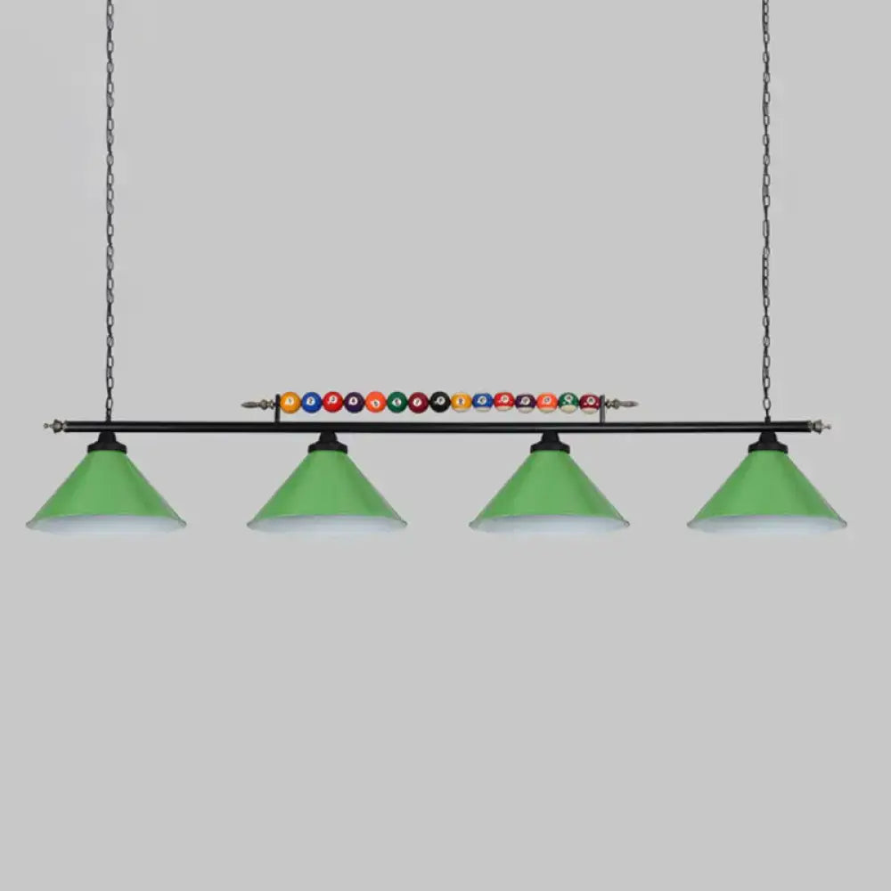 DecorBites™ Iron Linear Island Ceiling Light with Cone Shade - Industrial Country Club Style