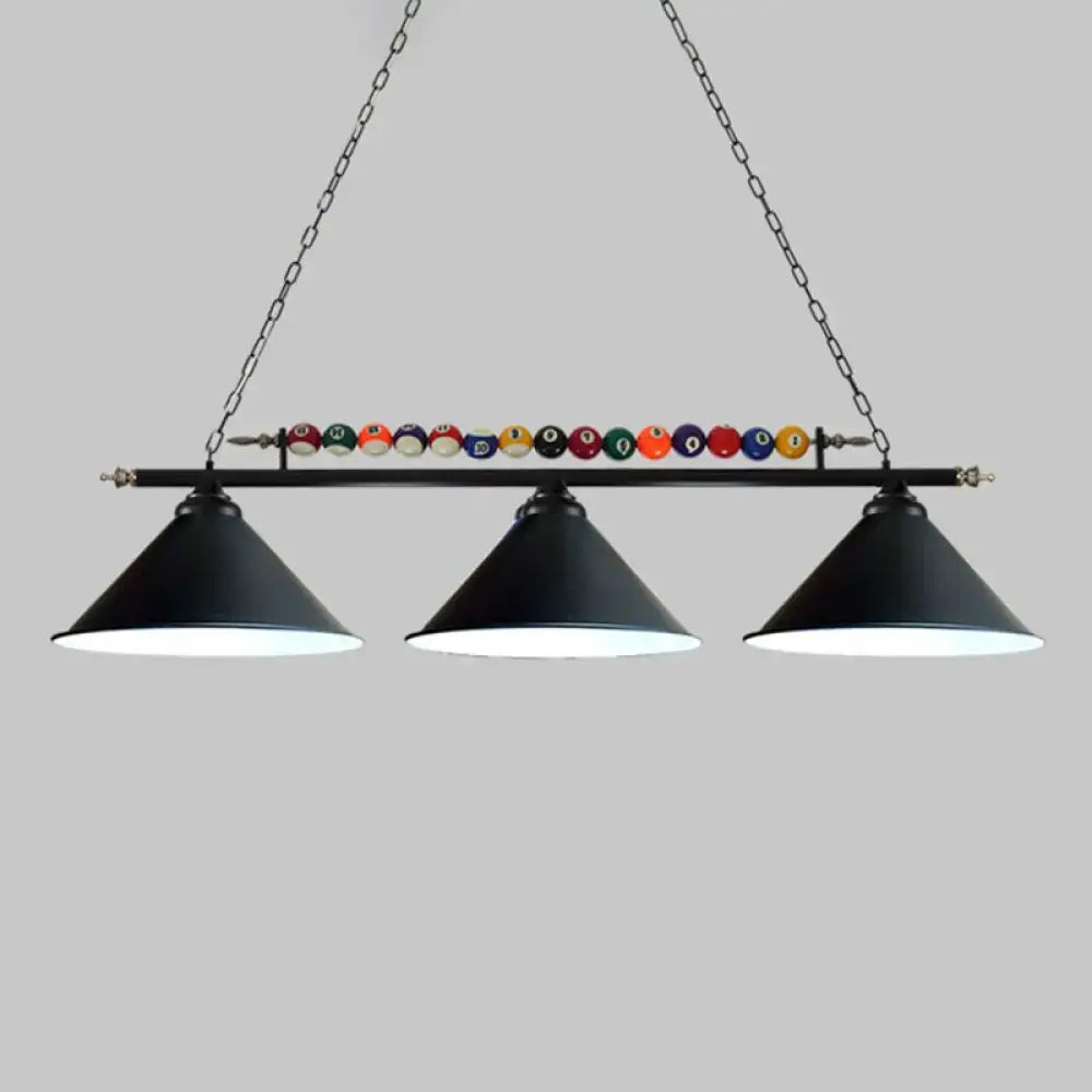 DecorBites™ Iron Linear Island Ceiling Light with Cone Shade - Industrial Country Club Style