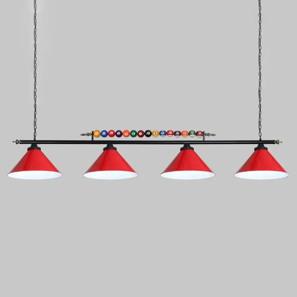DecorBites™ Iron Linear Island Ceiling Light with Cone Shade - Industrial Country Club Style