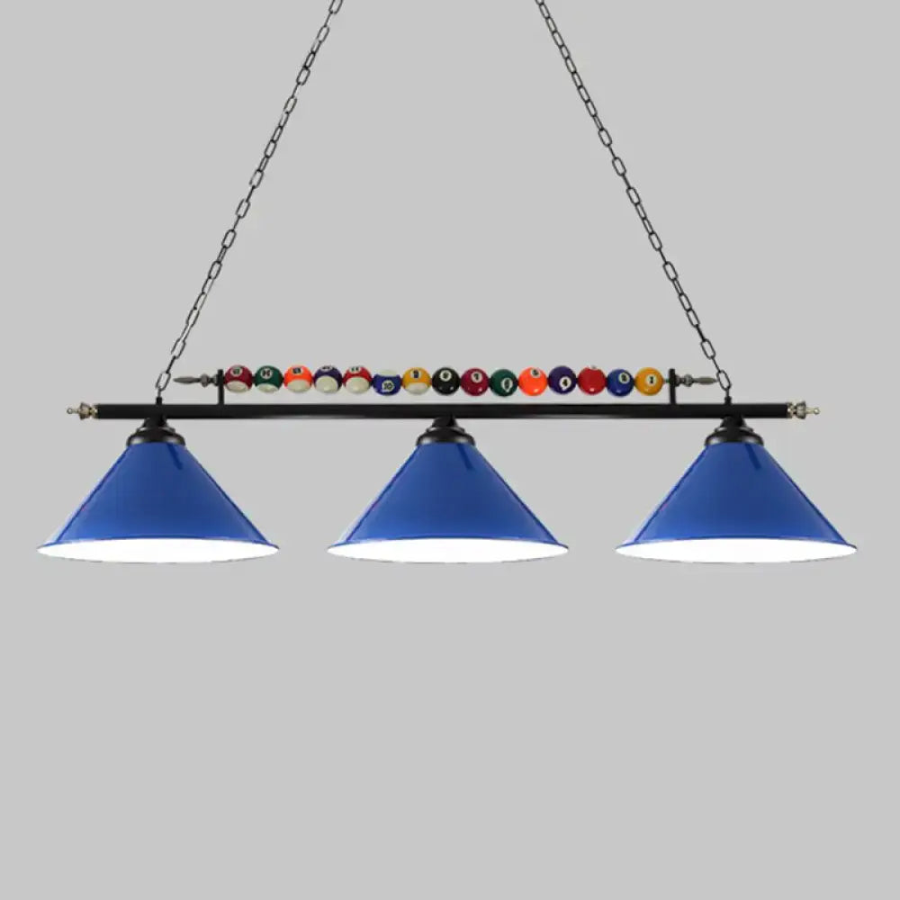 DecorBites™ Iron Linear Island Ceiling Light with Cone Shade - Industrial Country Club Style