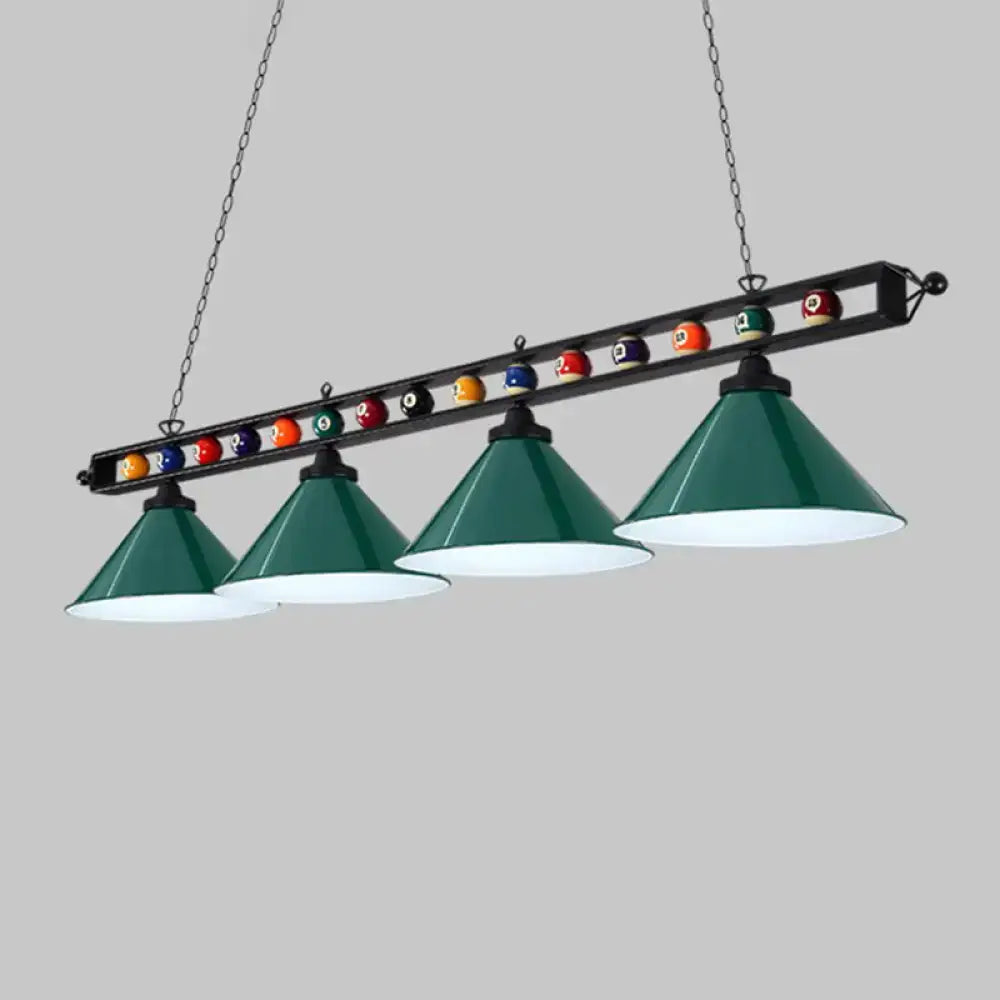 DecorBites™ Iron Linear Island Ceiling Light with Cone Shade - Industrial Country Club Style