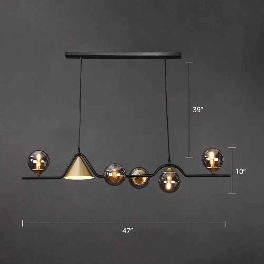 DecorBites™ Ivory Glass Island Pendant Light: Geometric, Contemporary Hanging Fixture for Restaurants