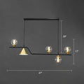 DecorBites™ Ivory Glass Island Pendant Light: Geometric, Contemporary Hanging Fixture for Restaurants