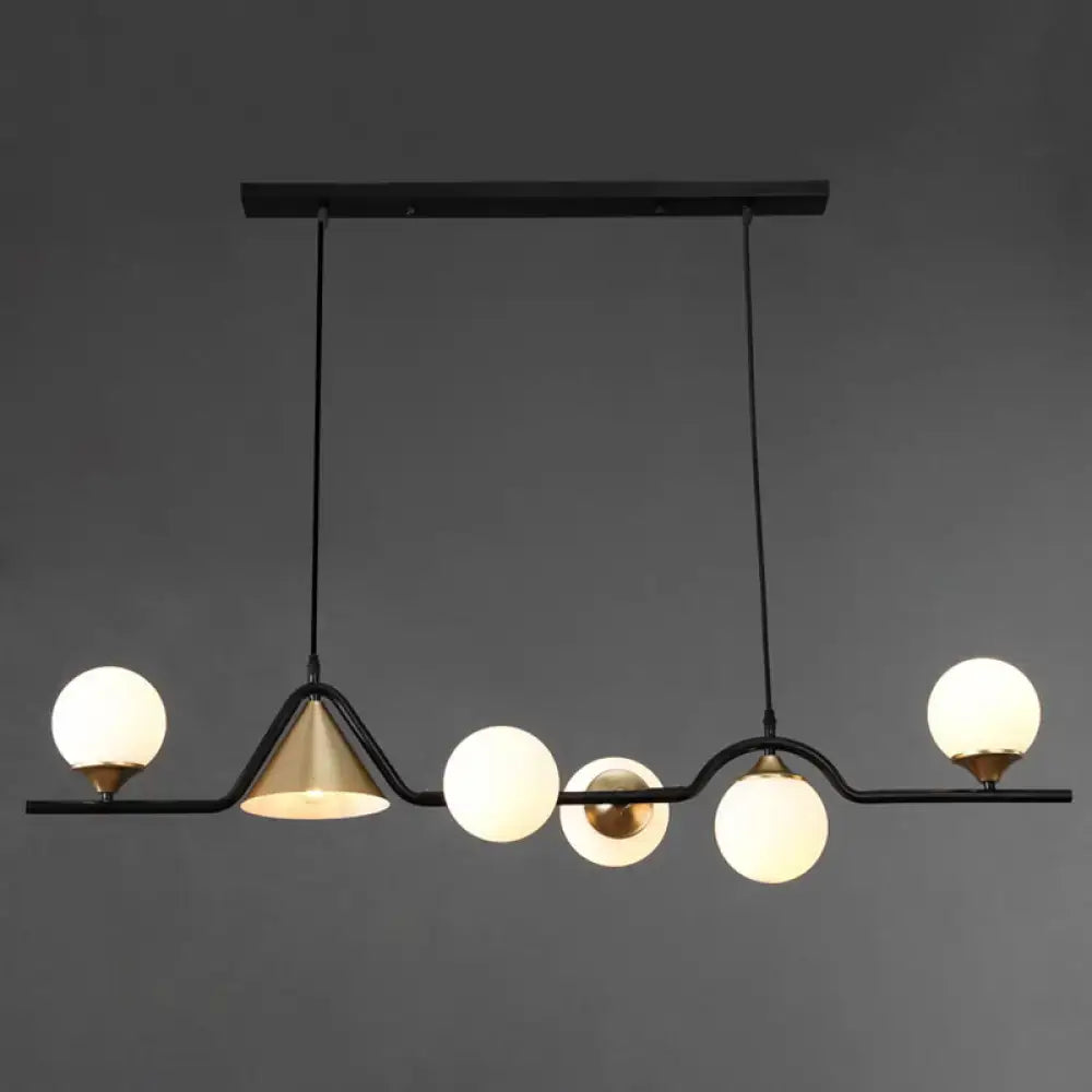 DecorBites™ Ivory Glass Island Pendant Light: Geometric, Contemporary Hanging Fixture for Restaurants