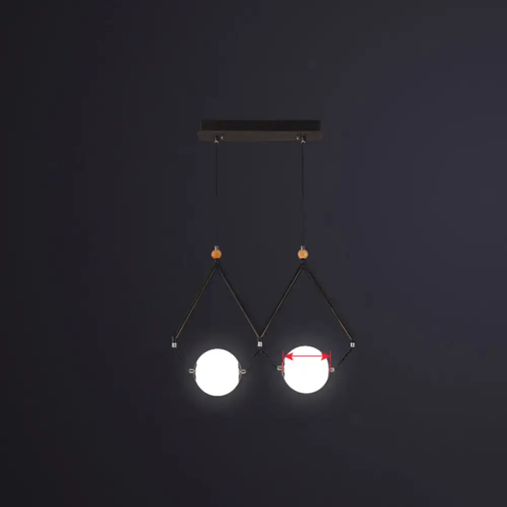 DecorBites™ Ivory Glass Minimalist Ball Suspension Light - Creative Island Fixture