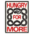 Black and red hungry for more poster with stylized snake design framed in black for koi cat abstract wall art