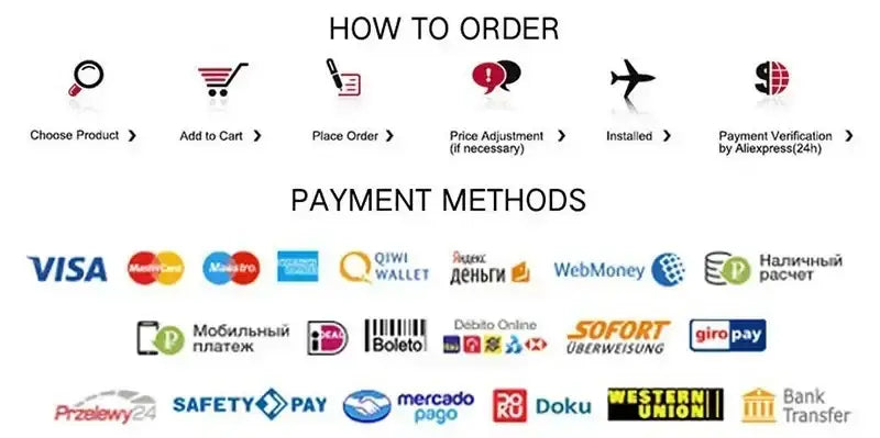 Payment method logos including visa mastercard and qiwi wallet displayed with decorbites japanese koi cat abstract wall art