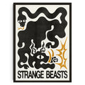 Decorbites™ japanese koi cat abstract canvas wall art with black and gold stylized beasts and strange beasts text