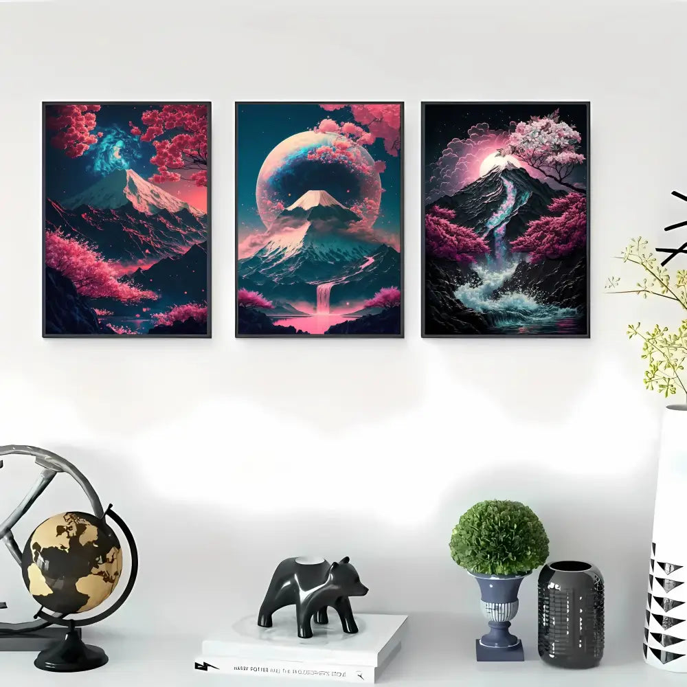 DecorBites™ Japanese Natural Landscape Canvas Wall Art Set
