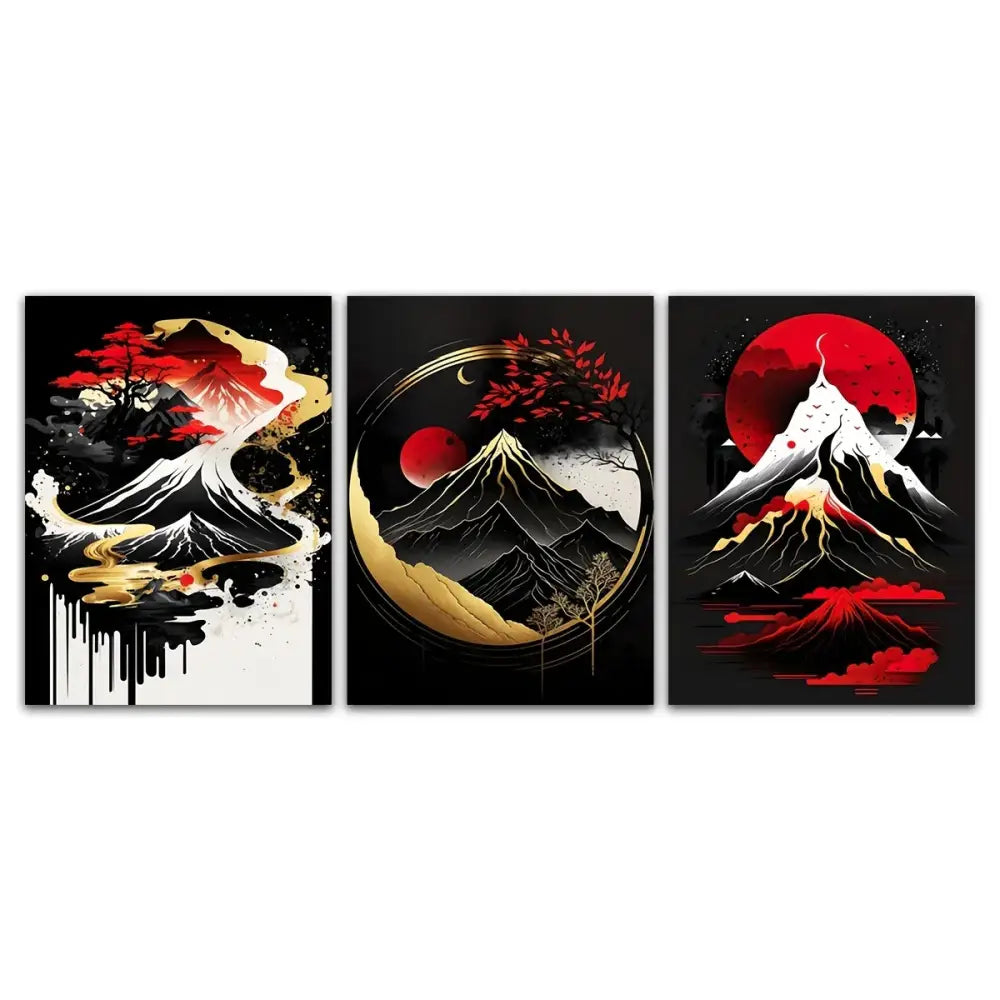 DecorBites™ Japanese Natural Landscape Canvas Wall Art Set