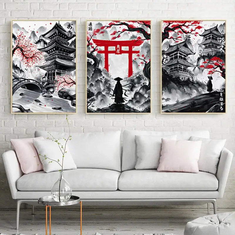 DecorBites™ Japanese Natural Landscape Canvas Wall Art Set