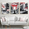 DecorBites™ Japanese Natural Landscape Canvas Wall Art Set