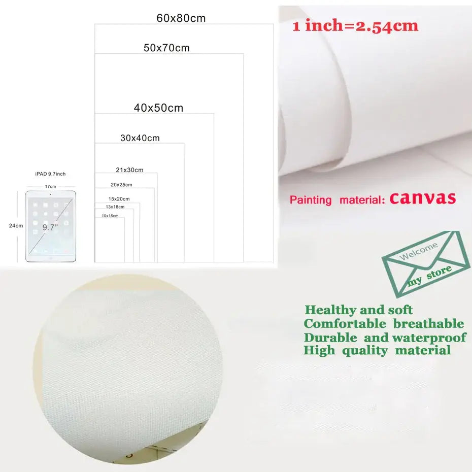 White durable waterproof canvas material for decorbites™ japanese natural landscape wall art set