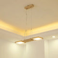 DecorBites™ japanese wood square led pendant light with acrylic shade and warm white illumination for modern spaces