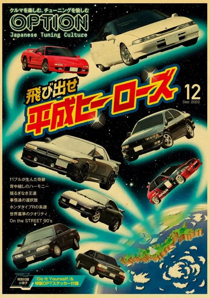 DecorBites™ JDM Retro Racing Car Poster Prints