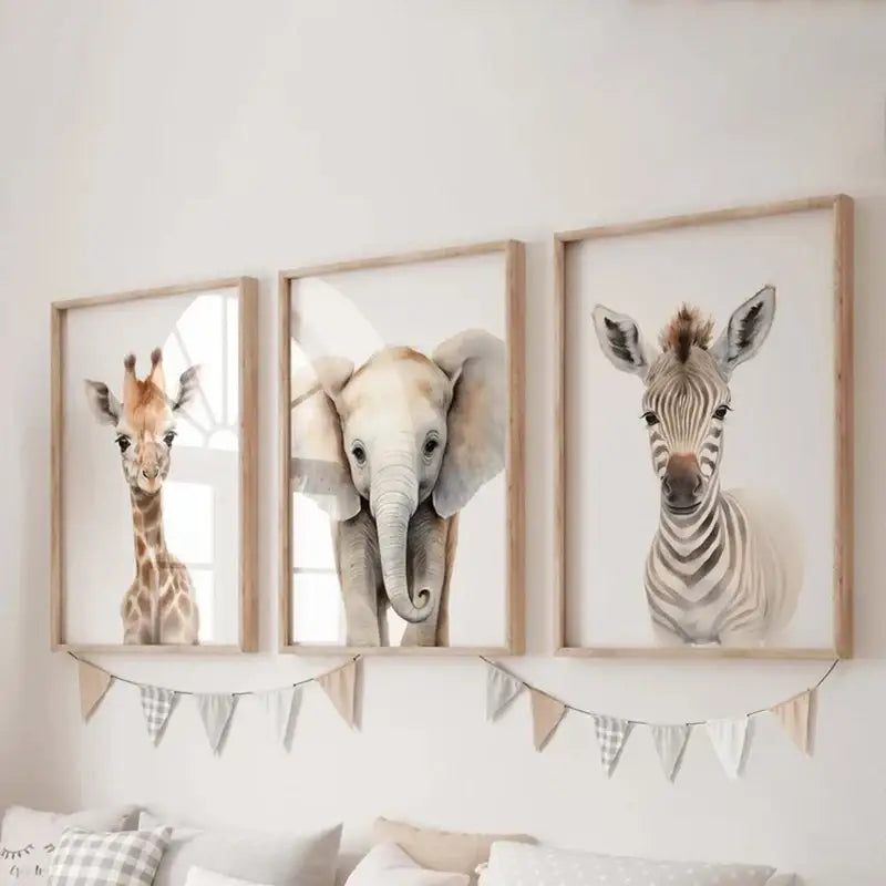 DecorBites™ Jungle Animal Nursery Wall Art Set