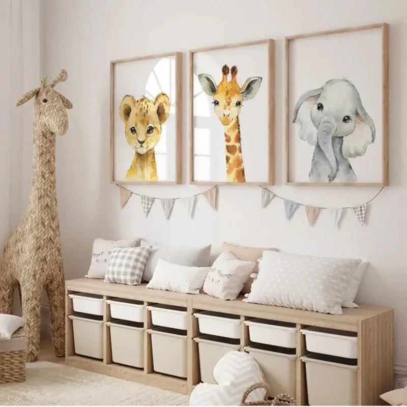 DecorBites™ Jungle Animal Nursery Wall Art Set