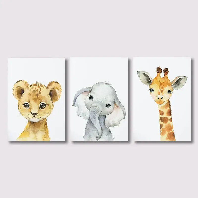 DecorBites™ Jungle Animal Nursery Wall Art Set