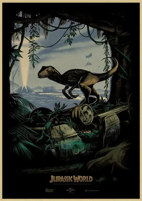 DecorBites™ Jurassic Park Dinosaur Canvas Wall Art
