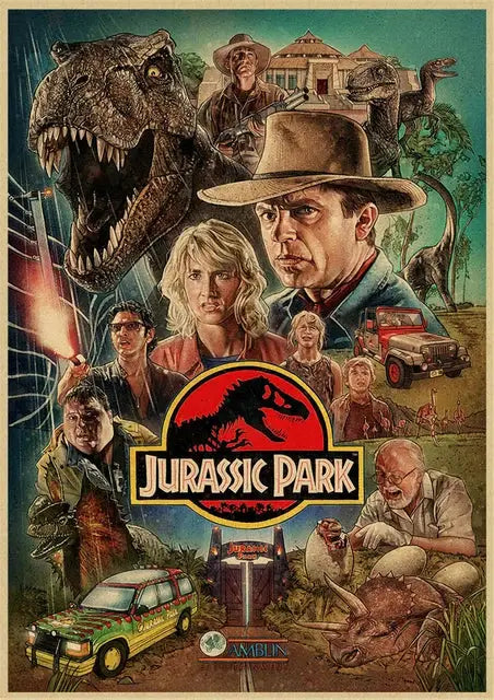 DecorBites™ Jurassic Park Dinosaur Canvas Wall Art