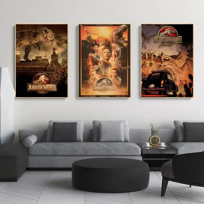 DecorBites™ Jurassic Park Dinosaur Canvas Wall Art
