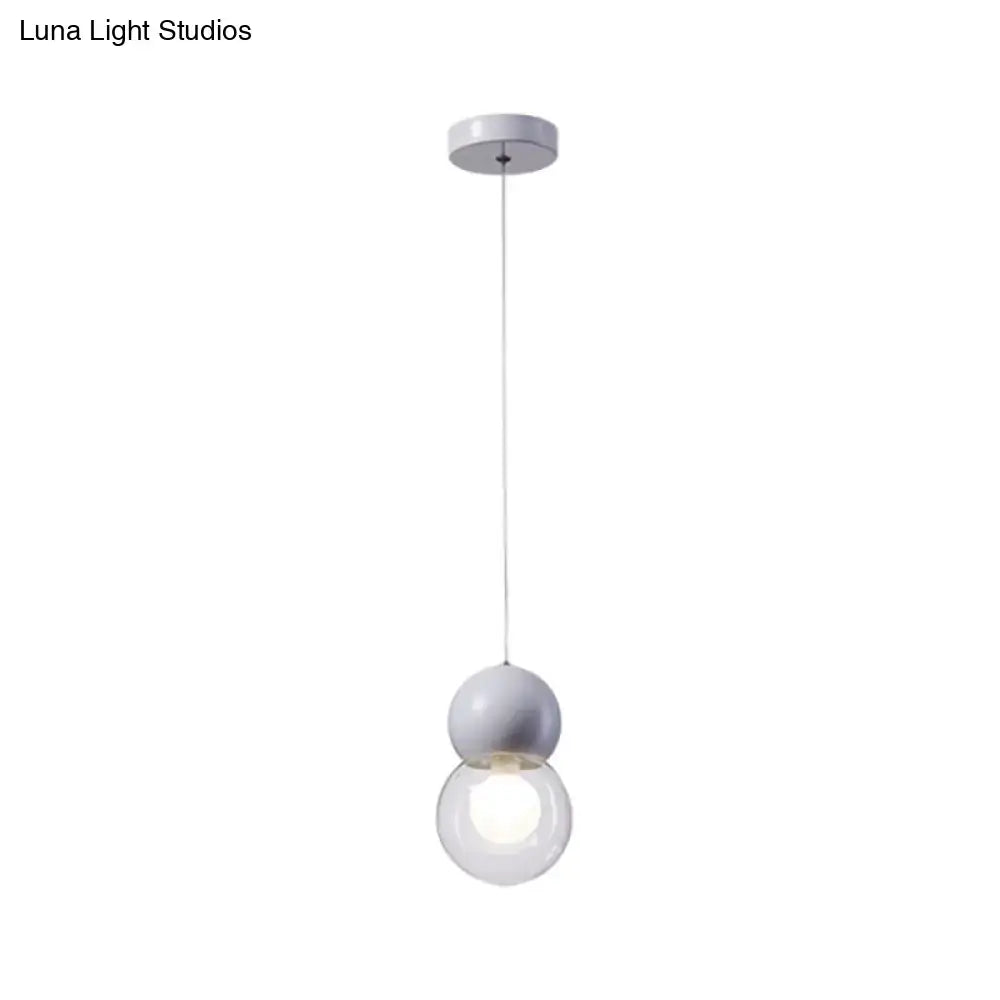 DecorBites™ Kids Bedside Pendulum Light - Gourd Shape, Milky Glass, Macaron Ceiling Pendant - Pink/Yellow/Blue