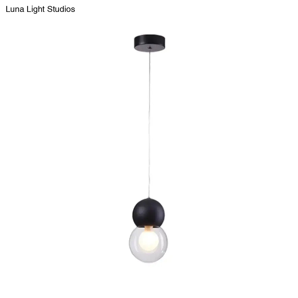 DecorBites™ Kids Bedside Pendulum Light - Gourd Shape, Milky Glass, Macaron Ceiling Pendant - Pink/Yellow/Blue