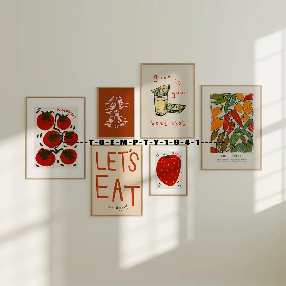 DecorBites™ Kitchen Gallery Wall Prints for Foodies