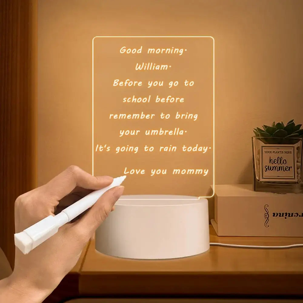DecorBites™ Lamps for Desk Decoration USB DC5V Note/ Message Board With Pen Table Lamp Luminaria De Mesa Indoor Bedside Night Light