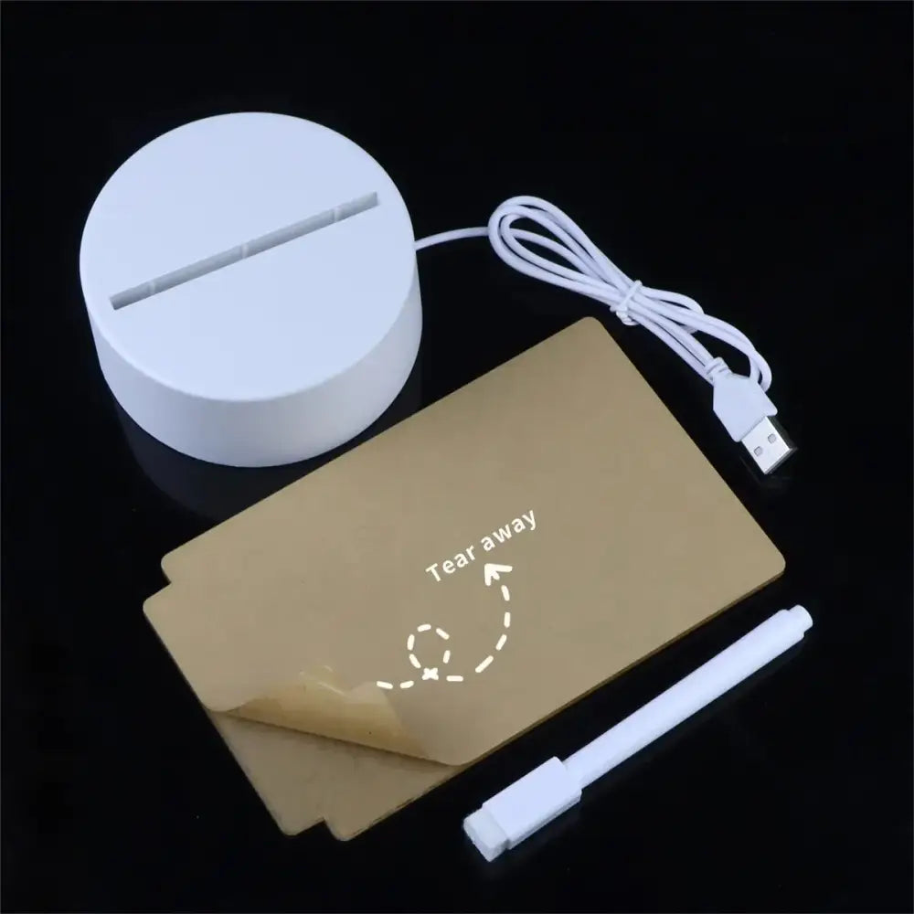 DecorBites™ Lamps for Desk Decoration USB DC5V Note/ Message Board With Pen Table Lamp Luminaria De Mesa Indoor Bedside Night Light