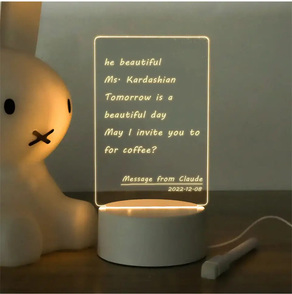 DecorBites™ Lamps for Desk Decoration USB DC5V Note/ Message Board With Pen Table Lamp Luminaria De Mesa Indoor Bedside Night Light