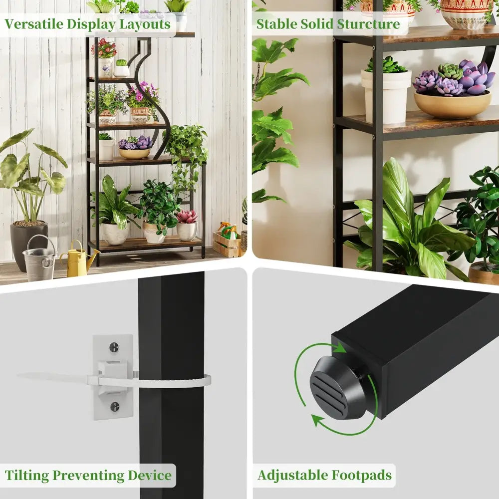 DecorBites™ Large 5-Tier Industrial Plant Stand Shelf