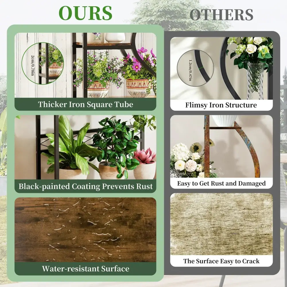 DecorBites™ Large 5-Tier Industrial Plant Stand Shelf