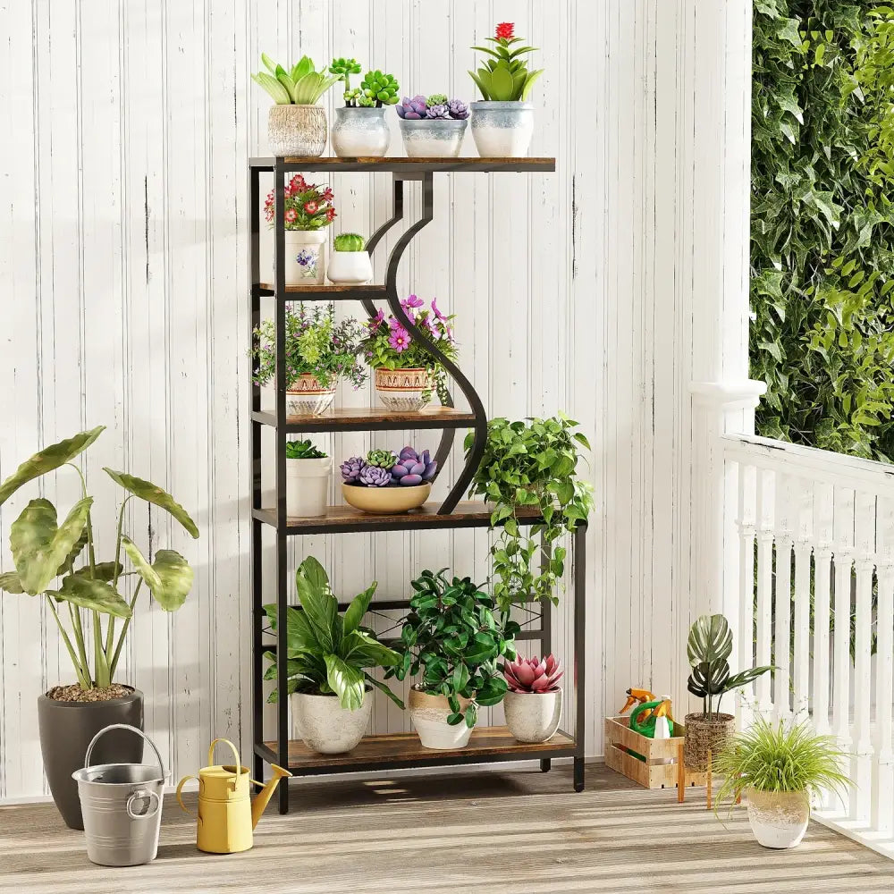 DecorBites™ Large 5-Tier Industrial Plant Stand Shelf