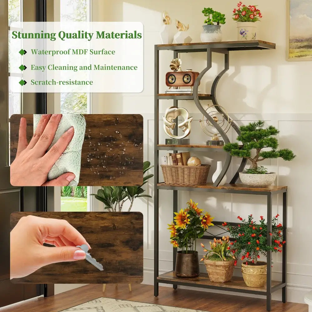 DecorBites™ Large 5-Tier Industrial Plant Stand Shelf