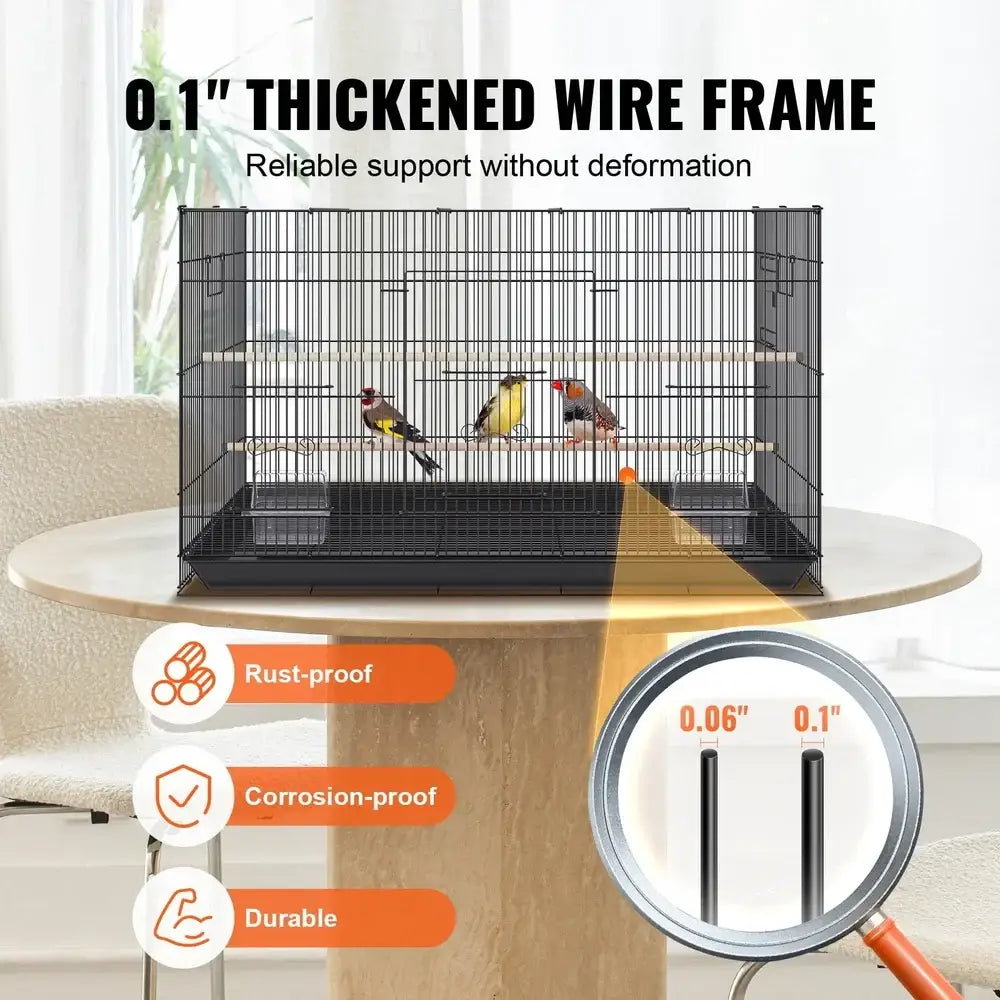 DecorBites™ Large Metal Bird Cage for Cockatiels & Parakeets