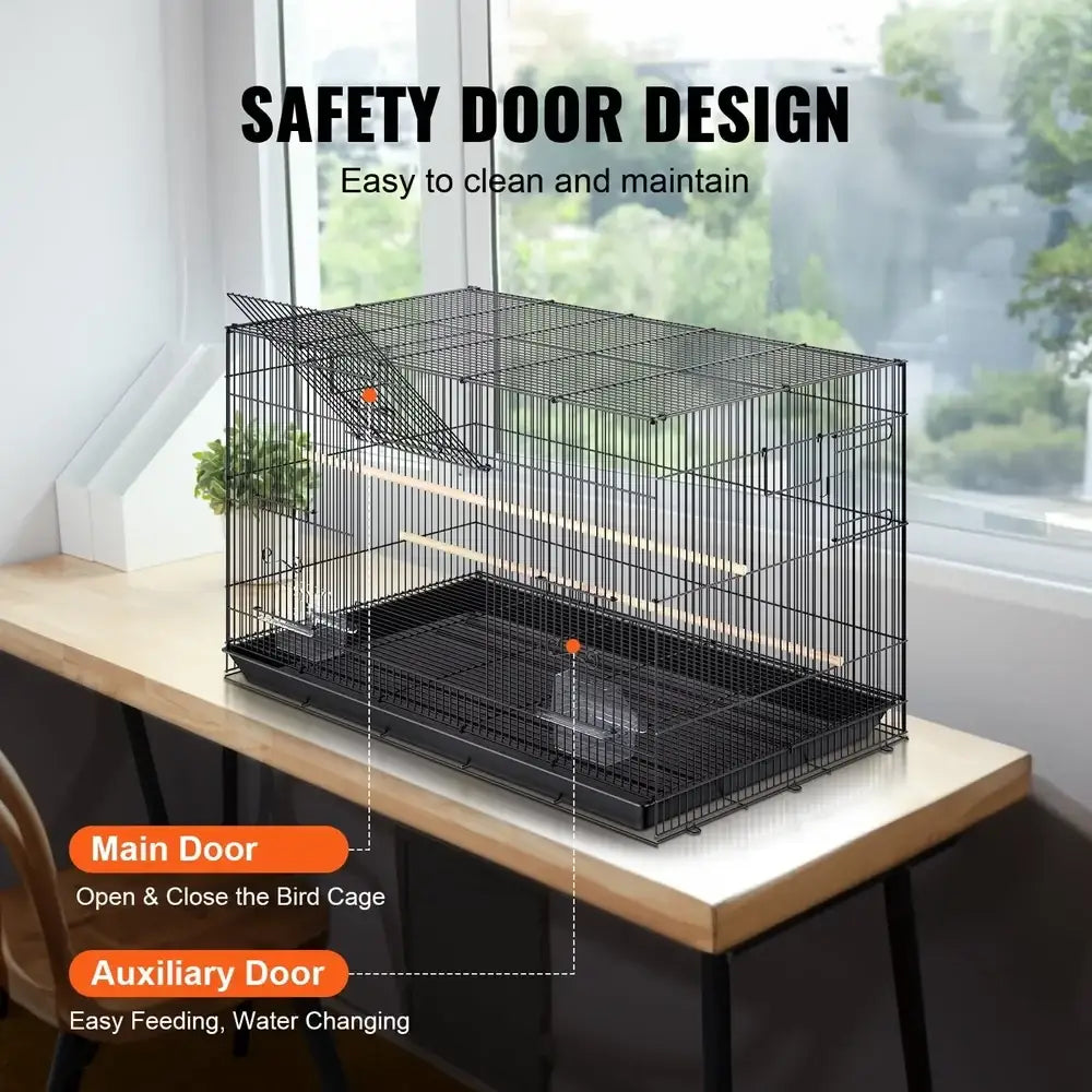 DecorBites™ Large Metal Bird Cage for Cockatiels & Parakeets