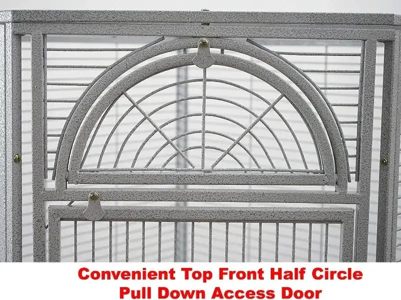 DecorBites™ Large Wrought Iron Parrot Cage with Rolling Base