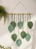 DecorBites™ Leaf Macrame Tapestry Brown Green Wall Tapestry Boho Home Decoration Macrame Wall Hanging Home Living Room Decors Aesthetic Gift