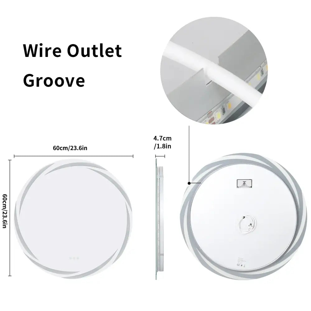 DecorBites™ LED Backlit Round Bathroom Vanity Mirror